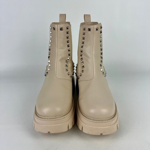 Ash Womens Lenny Studded Leather Chelsea Boots Whisper Cream size EU 38 US 7.5 8 - Picture 2 of 16